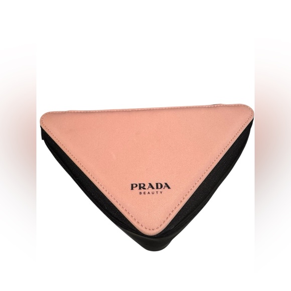 Prada Handbags - Prada Pink and Black Triangle Pouch